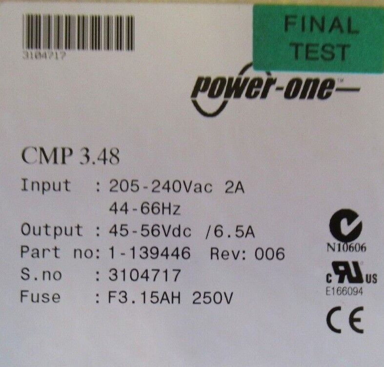 New Power-One 1-139446 Ericsson CMP 3.48 Module for DC Power Shelf