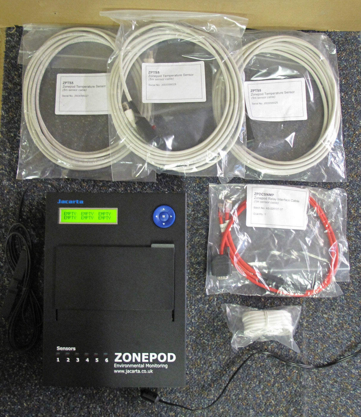 Jacarta ZP01UK 6-Port Sensor ZonePod, Environment Alarm System, P/n 1901183042