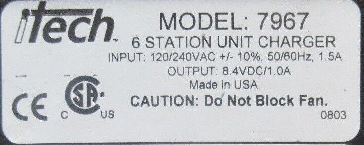 Teklogix 7967 6 Gang Port Charging Station For Psion-Teklogix 7035 Scanner