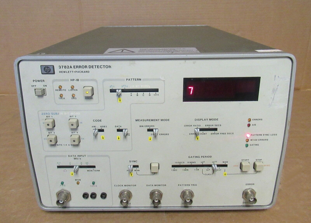 Détecteur d'erreur HP Agilent DS3 3782A - Partenaire de HP 3781A - Options 061 + W30