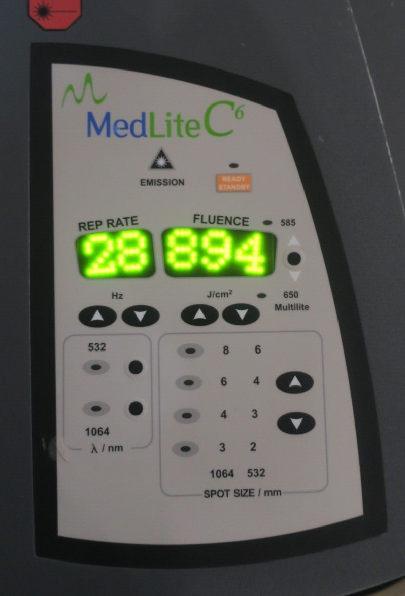 Hoya ConBio Medlite C6 Q-Switched Nd:YAG Tattoo Removal HR SR Acne Skin Laser