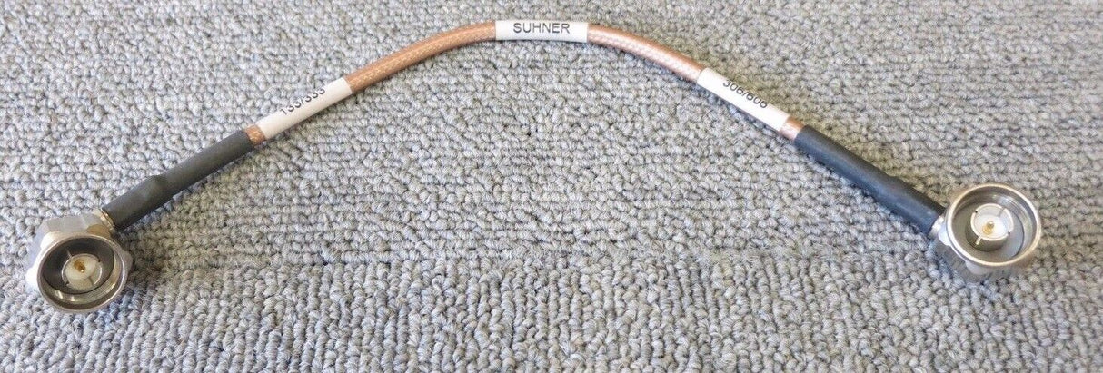 Huber & Suhner 990601C Right Angle N plug Male To Male 26cm Coaxial RF Test Cable