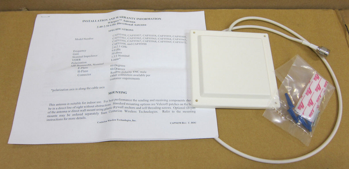 Centurion Wireless Tech Liner 2.4GHz Whisper Directional Indoor Antenna CAF95950