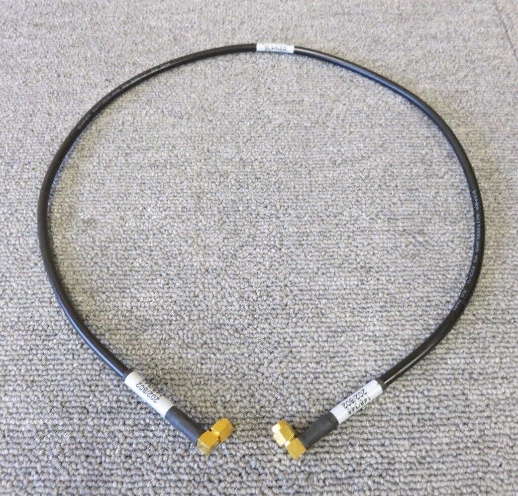 Huber & Suhner 990593B RF Coaxial Cable 70cm Right Angle SMA Male to Right Angle