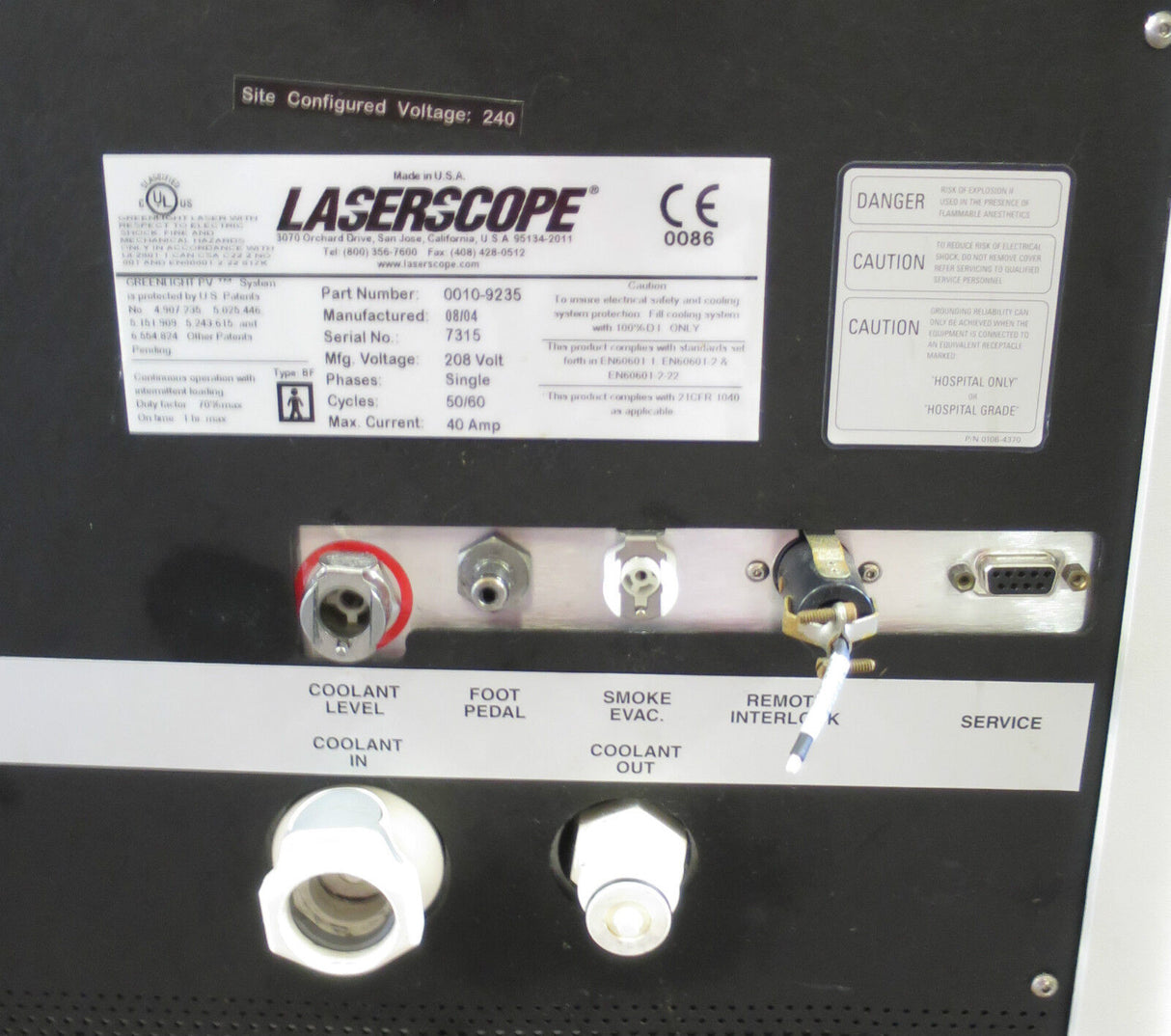 Laserscope GreenLight PV Surgical Laser BPH Prostate Treatment Machine System