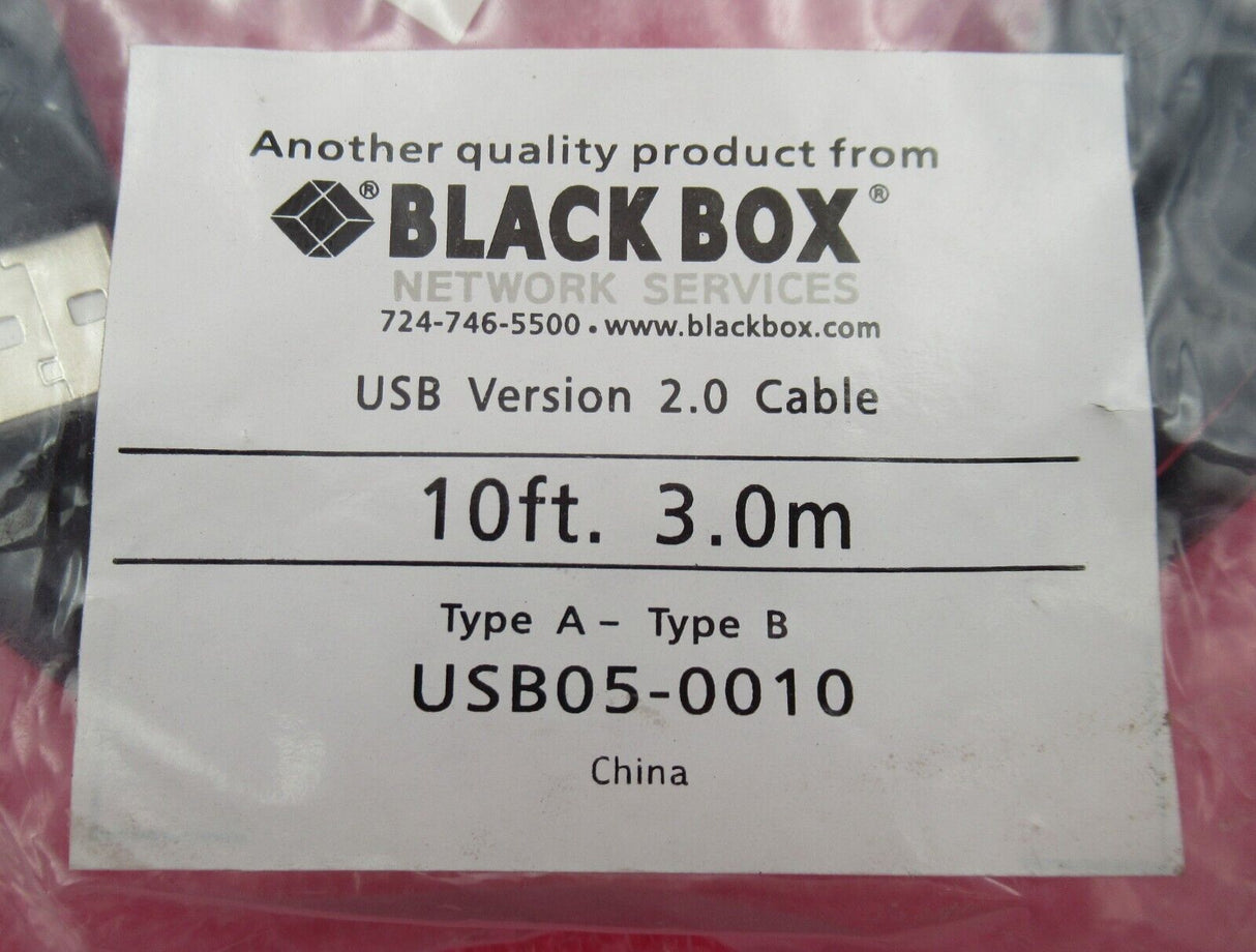 Black Box NEW USB Version 2.0 Cable 10ft 3.0m Type A to Type B - USB05-0010