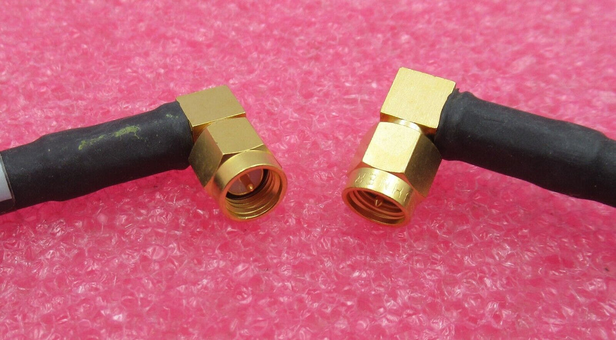 Huber & Suhner 990596B RF Coaxial Cable 85cm SMA Male Right Angle to Right Angle