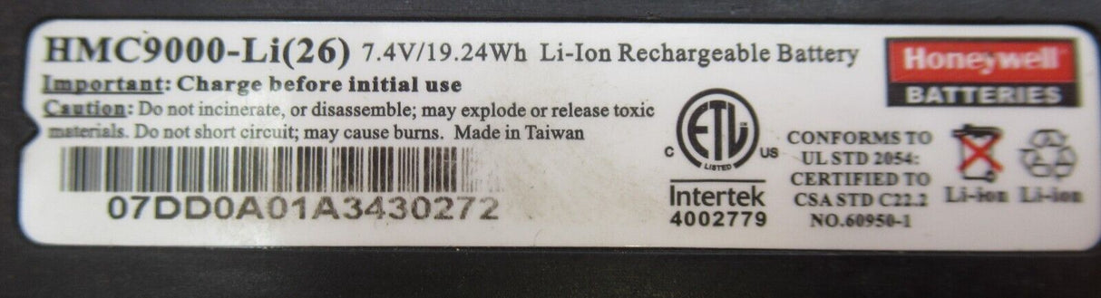 Honeywell HMC9000-Li(26) 7.4V/19.24Wh Li-Ion Rechargeable Battery for MC9000