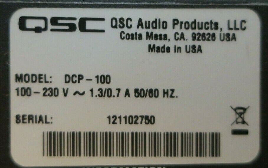 QSC DCP 100 Digital Cinema Processor Booth Monitor Crossover EQ DSP Rackmount