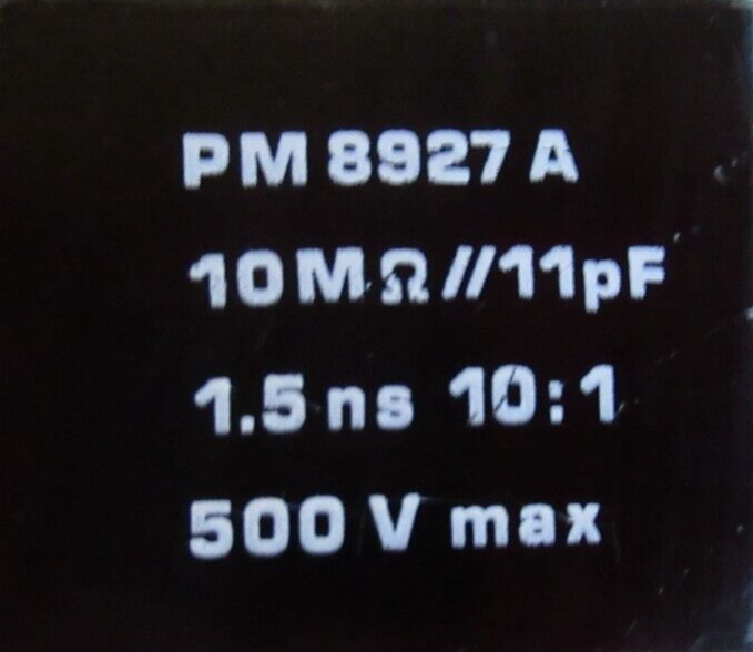 Philips PM8927A Passive Oscilloscope Probe Set 10M? 11pF 1.5ns 10:1 500V Max