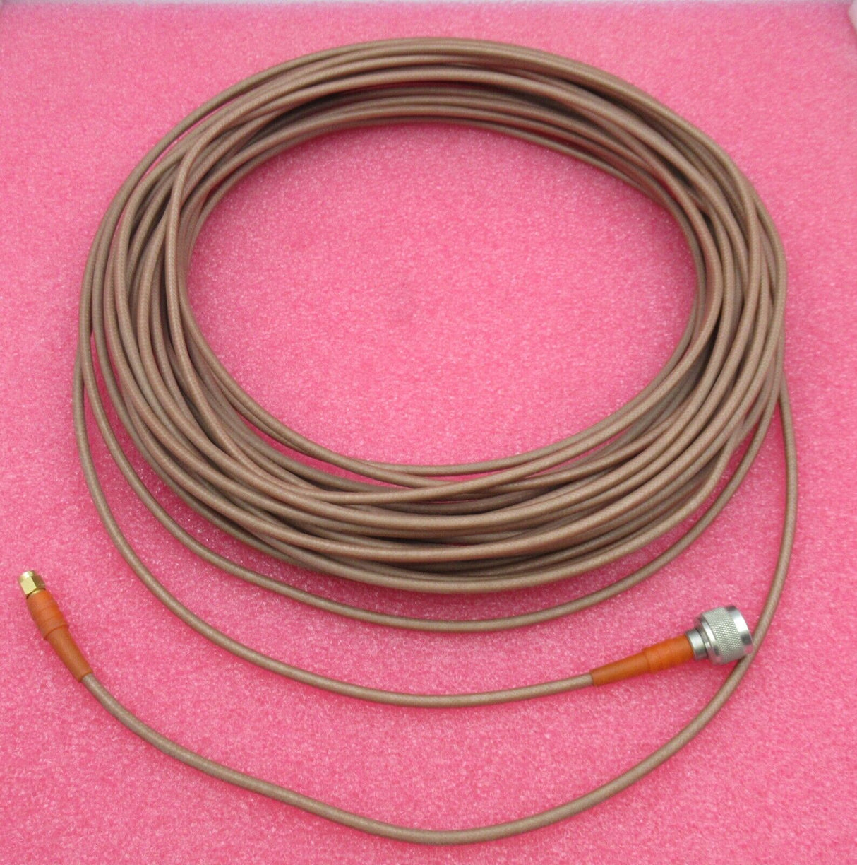 Straight SMA Plug Male To Straight N Plug Brown 20M Silver Coaxial RF Cable