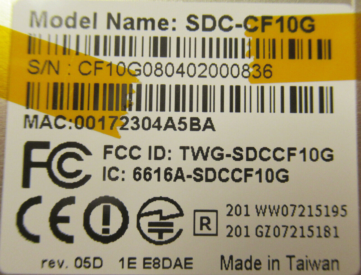 Vocollect Summit SDC-CF10G 802.11g Compact Flash Module with Antenna Connectors