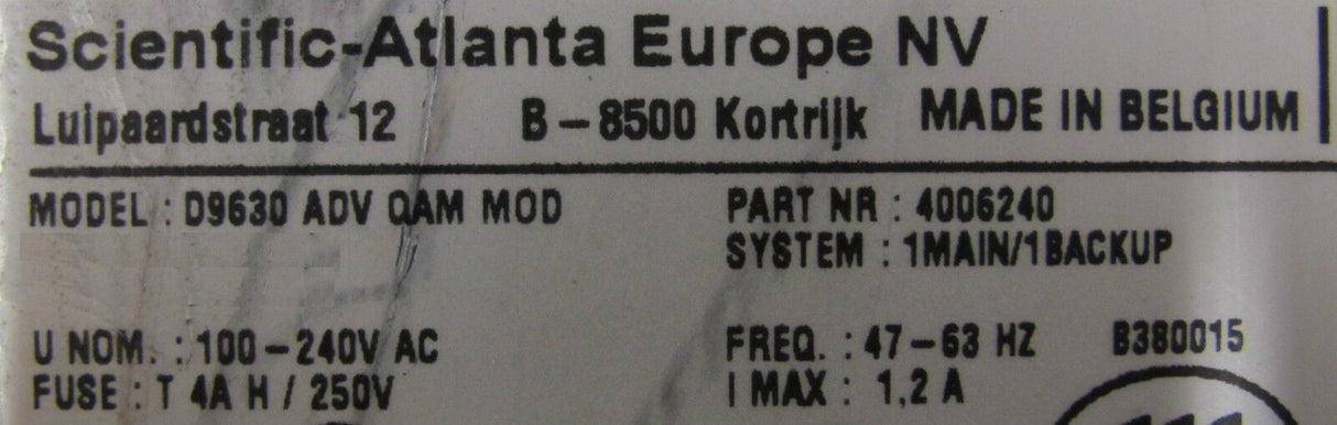 Scientific Atlanta Continuum DVP D9600 Model D9630 Advanced QAM Modulator