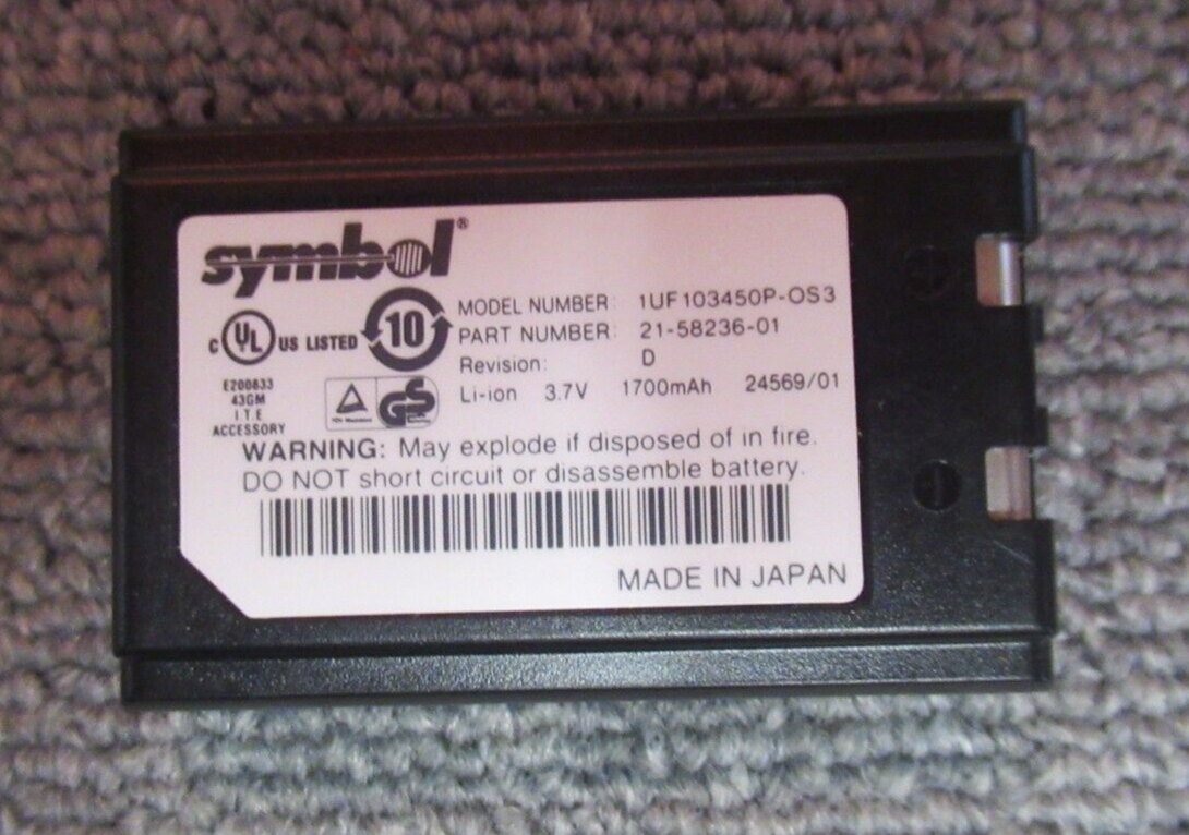 Symbol 21-58236-01 Scanner Li-ion Battery PPT2846 PPT8800 PPT8846 PPT8860