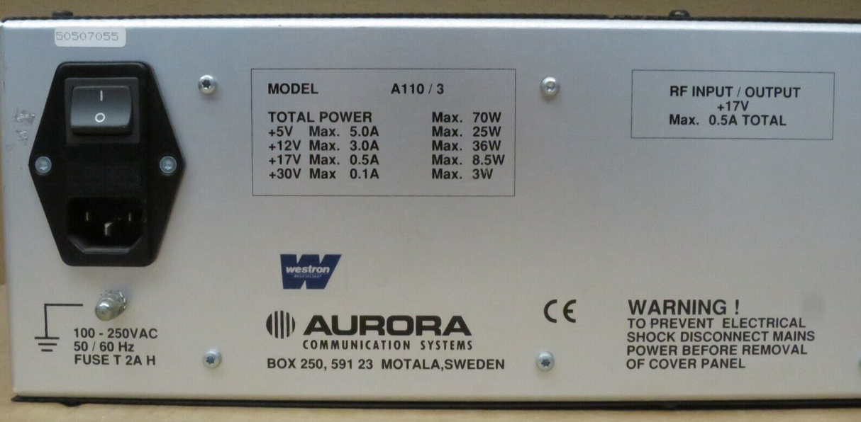Aurora Communications Systems Chassis A110 / 3 & A510 WB 9dB Amplifier