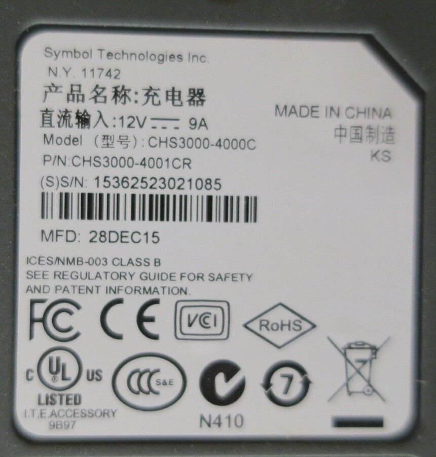 Motorola Symbol CHS3000-4001CR 4 Bay Slot Cradle charger for barcode scanner