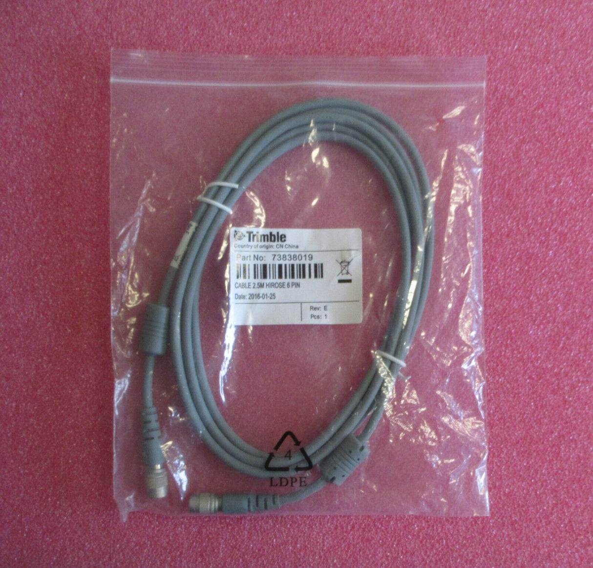 New Trimble S6 Total Station To Battery Cradle Cable 2.5m Hirose 6-Pin 73838019