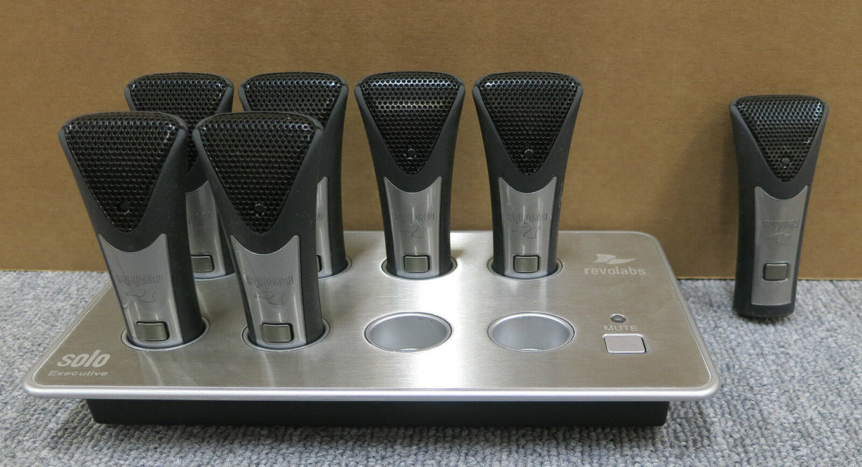 7 x Revolabs Solo Executive Wireless Microphones With Charger 03-EXECHGEU-STD-11