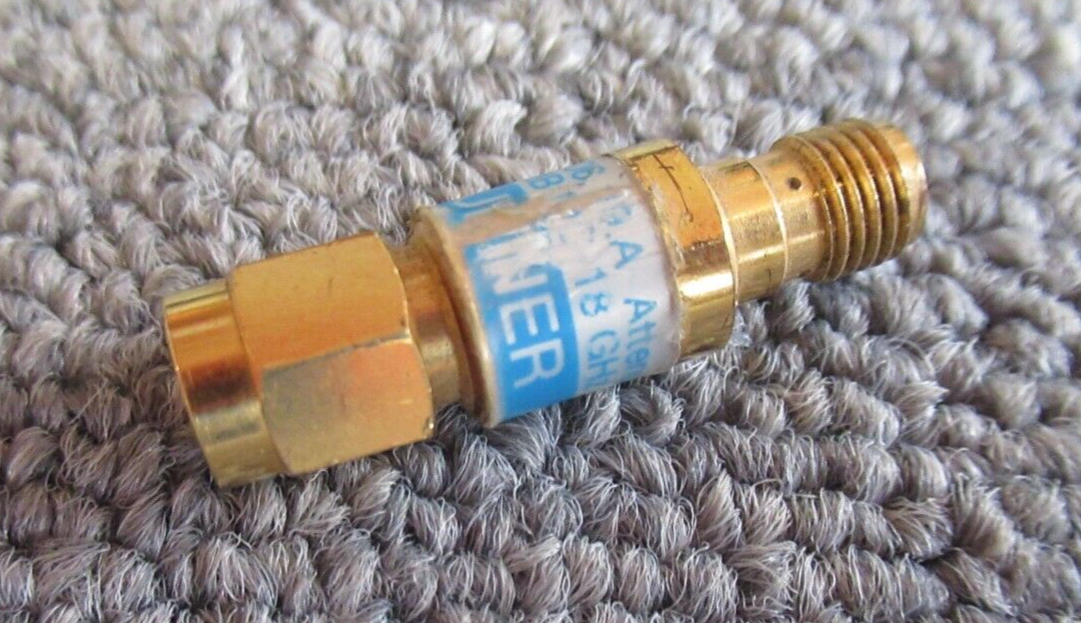 Huber & Suhner 6806.19.A 50? RF Attenuator SMA Plug To Socket 6dB DC 18GHz
