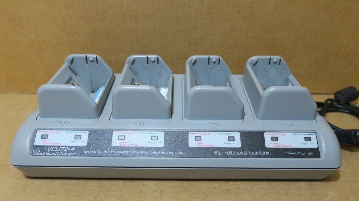 Zebra UCLI72-4 AT16305-08 4 Slot QL RW Thermal Printer Quad Battery Charger