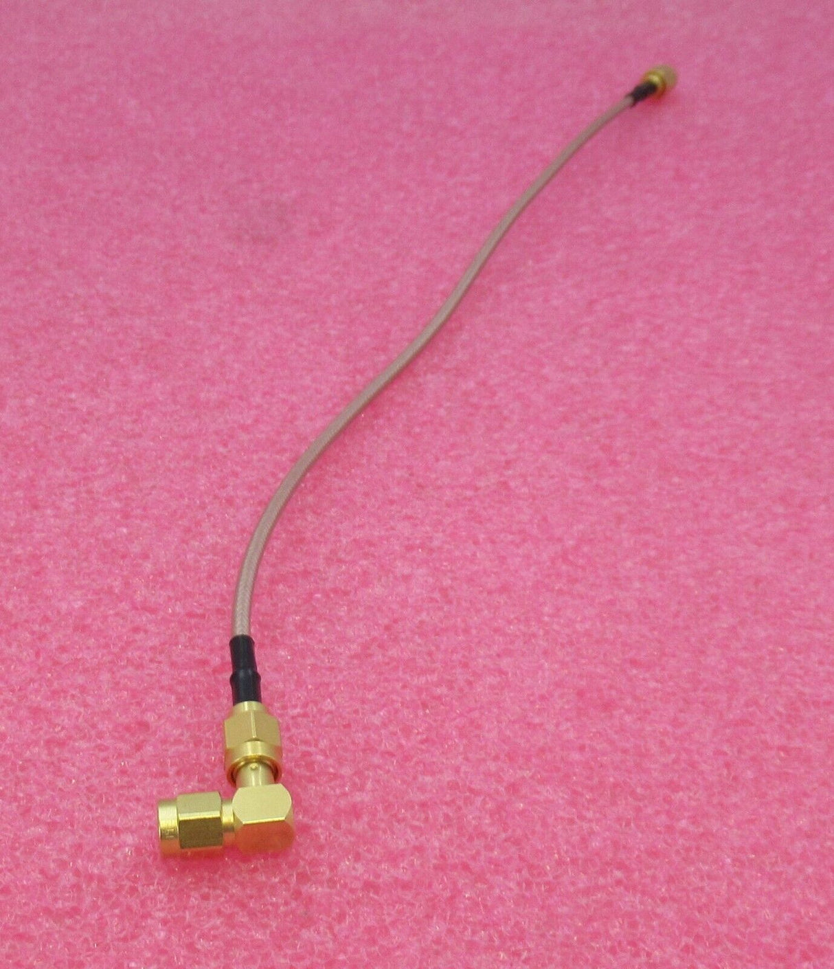 SMA Plug Male Right Angle To SMA Plug Male Straight 320MM Brown Coaxial RF Cable