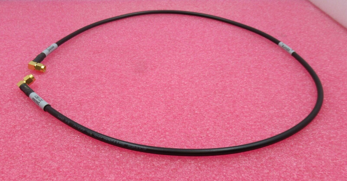 Huber & Suhner 990596B RF Coaxial Cable 85cm SMA Male Right Angle to Right Angle