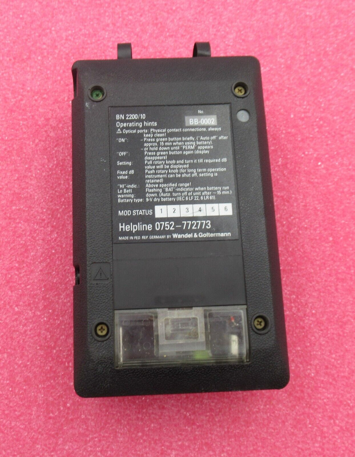 BT 817815 Attenuator Optical Fiber Variable 1A MK III 2200/00.89 BN2200/10