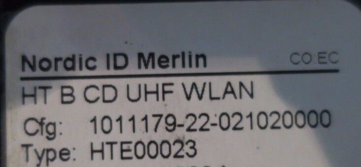 Nordic ID Merlin Mobile Computer HTE00023 Scanner HT B CD UHF WLAN + Dock