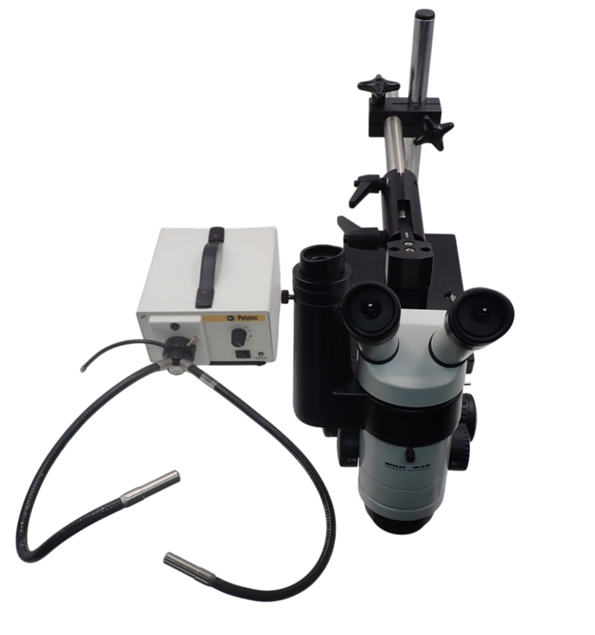 Heerbrugg Wild M3Z StereoZoom Microscope W/ Polytec 20801 20 Light Source+ Stand0