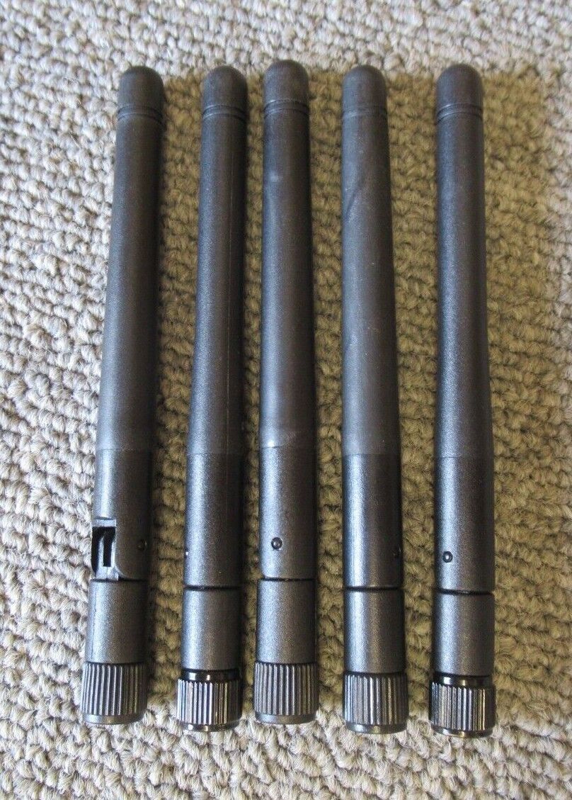 Job Lot 5 x External WiFi Antenna with RP-SMA Male Connector 10cm Long