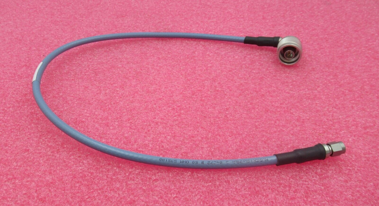 Huber & Suhner 30-09530-10/A SMA Male to N Male Right Angle 50CM Coaxial RF Cable