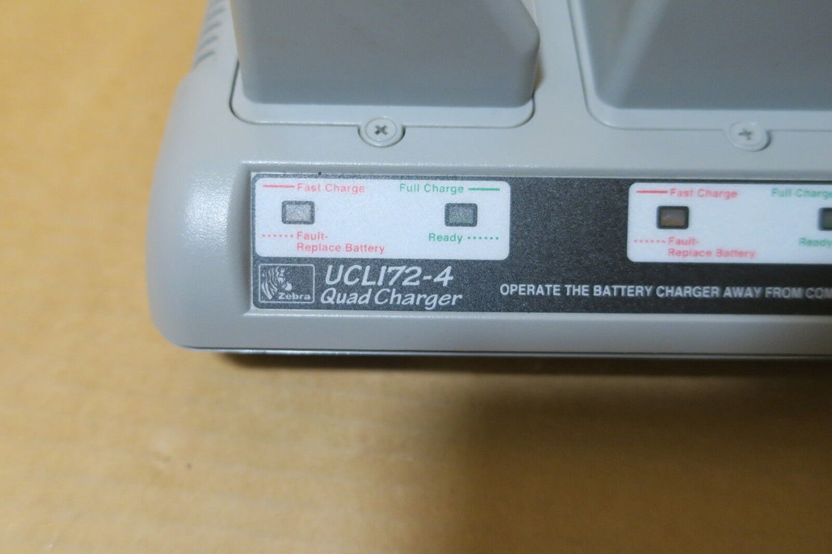Zebra UCLI72-4 AT16305-08 4 Slot QL RW Thermal Printer Quad Battery Charger
