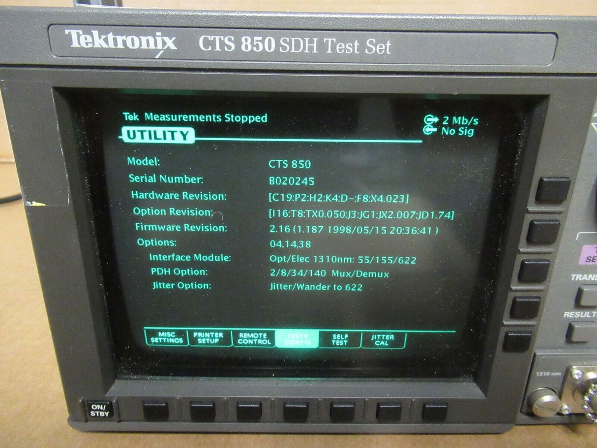 Tektronix CTS850 SDH Test Set Opt.04,14,38 + Fiber Optic Plug-In 52,155,622Mb/s