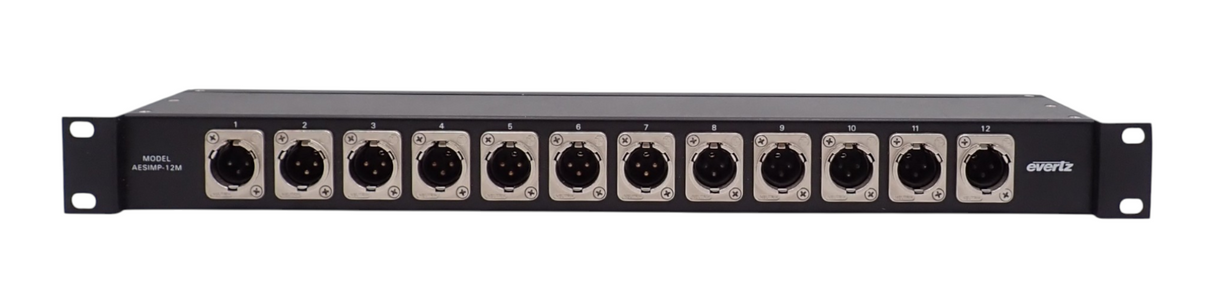 Evertz AESIMP12M AES XLR BNC Bulk Impedance Converters 1U Rackmount1