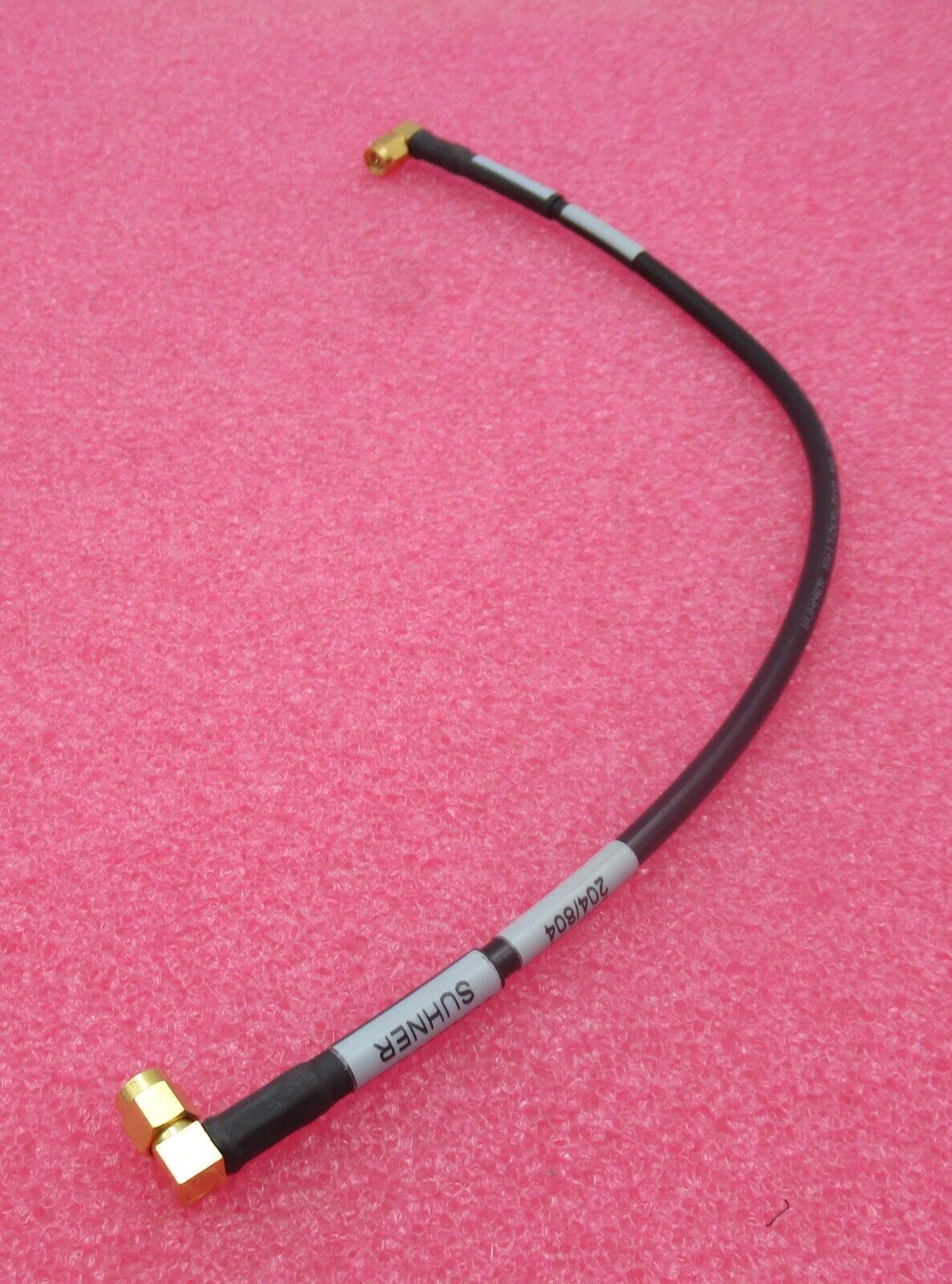 Huber & Suhner 990626C RF Coaxial Cable 35cm SMA Male Right Angle to Right Angle