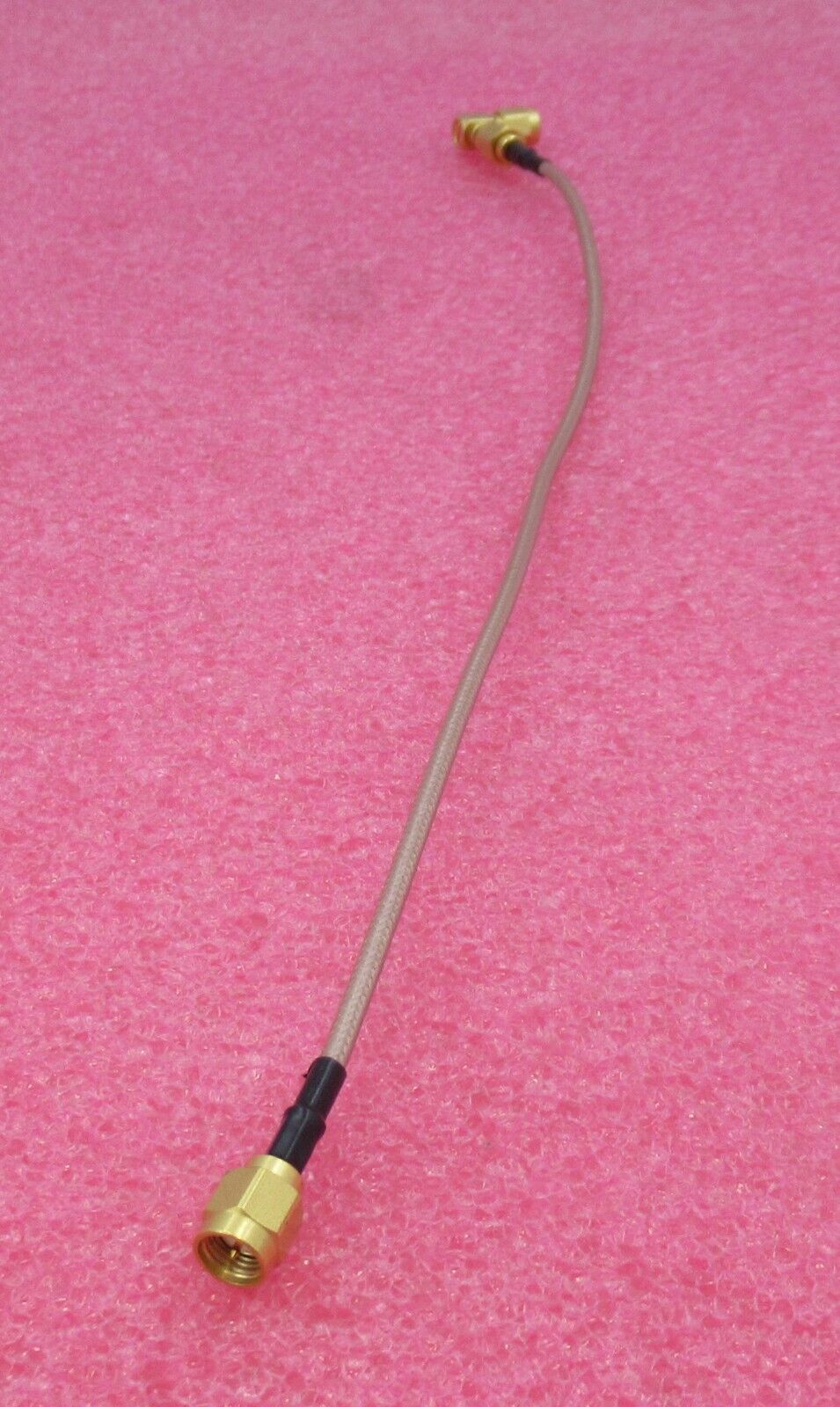 SMA Plug Male Right Angle To SMA Plug Male Straight 320MM Brown Coaxial RF Cable