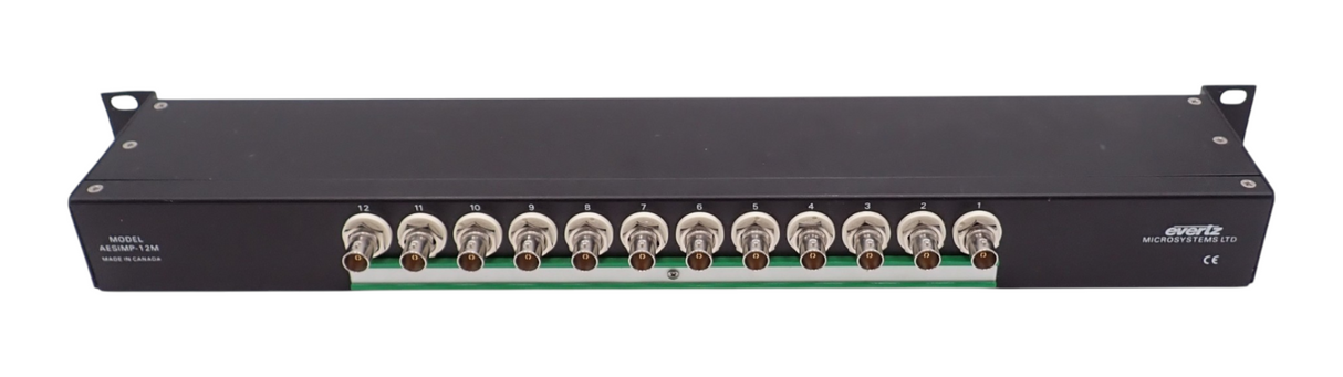 Evertz AESIMP12M AES XLR BNC Bulk Impedance Converters 1U Rackmount3
