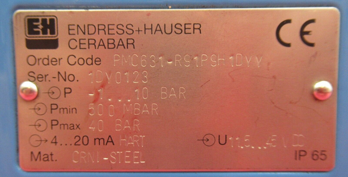 Endress + Hauser Cerabar PMC631 Pressure transmitter R31P9H1DYY Gases Steam