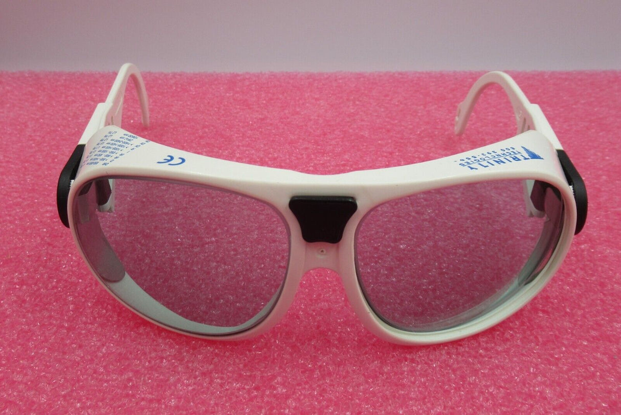 Trinity Operator Laser Safety Glasses White PPE Light Blue Lens Eyewear