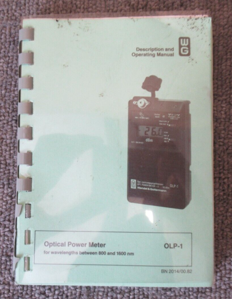 Wandel & Goltermann OLP-1 OPT Optical Power Meter Measuring Instrument BN 2014