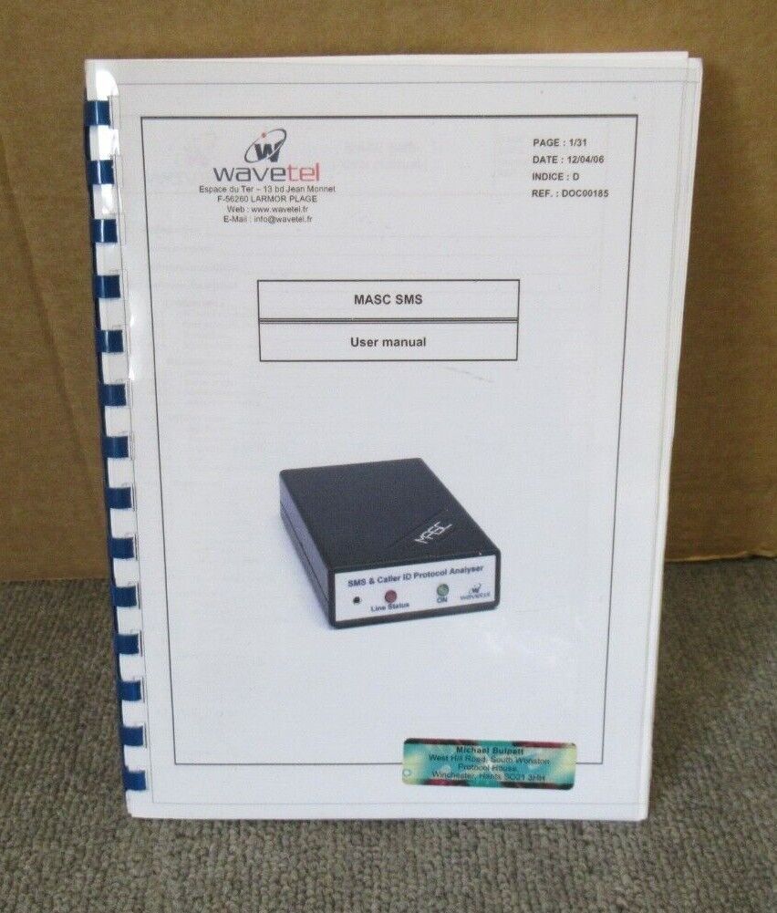 Wavetel SMS & Caller ID Protocol Analyser - MASC SMS