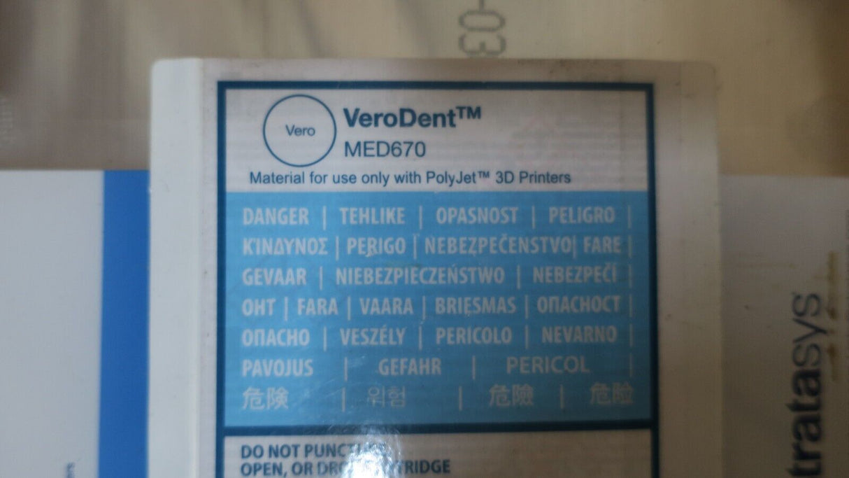Stratasys PolyJet 3D Dental Printer VeroDent MED670 3.6KG OBJ-03254 Cartridge