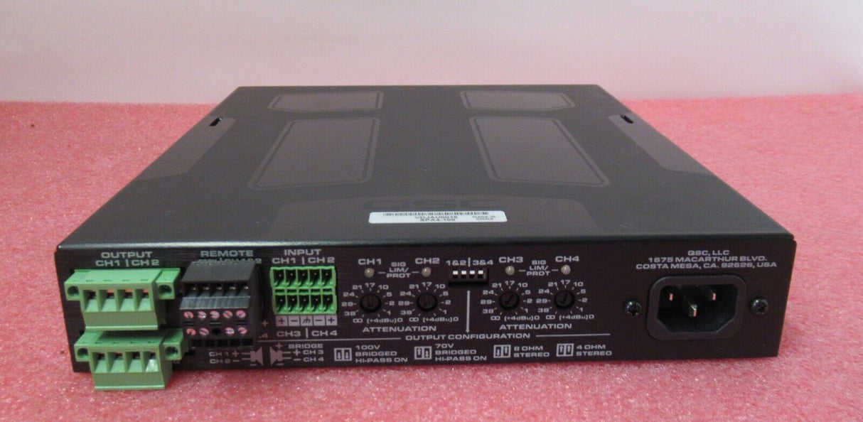 QSC SPA4-100 Four-Channel 400W Low-Z / High-Z Amplifier For The Q-SYS Platform