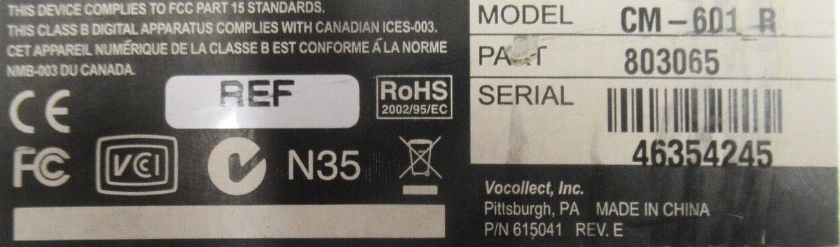 Vocollect CM-601-1 Five Bay Battery Charger For Talkman T2 & T2X With PSU