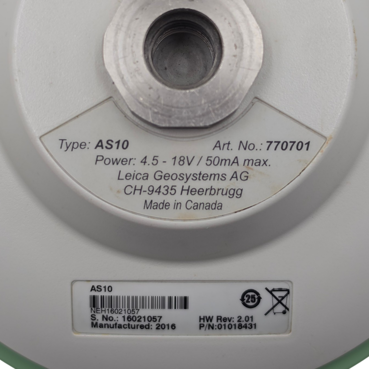 Leica AS10 GNSS Antenna Triple Frequency Geodetic GPS GLONASS Galileo RTK PPK1