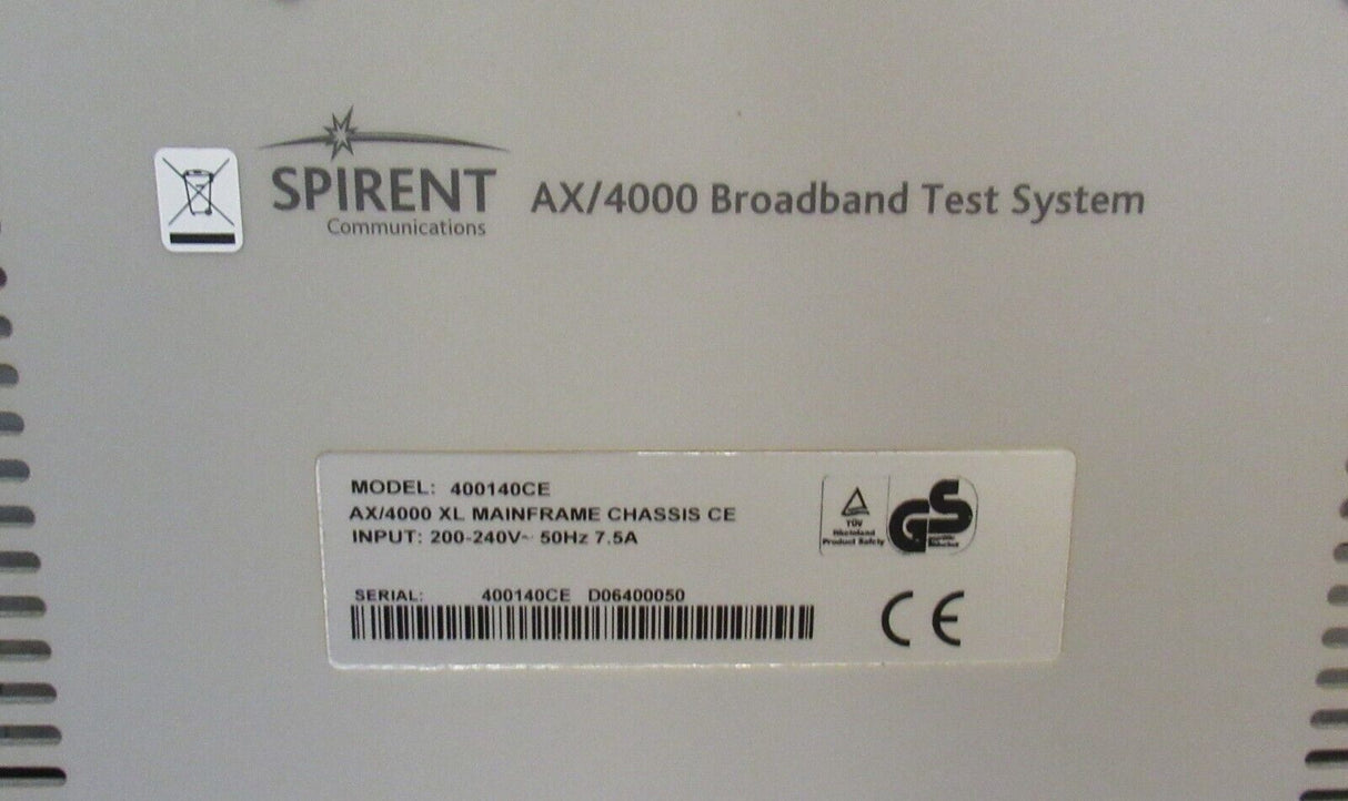 Spirent Adtech AX/4000 Broadband Test System 17-Slot Chassis - 400140CE 8x Cards