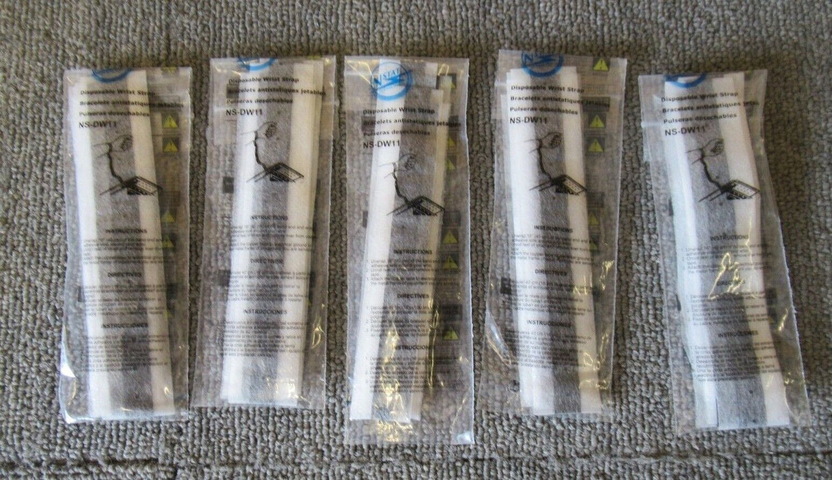Job Lot 5 x New Disposable Antistatic Wrist Strap Bracelets - P/N NS-DW11