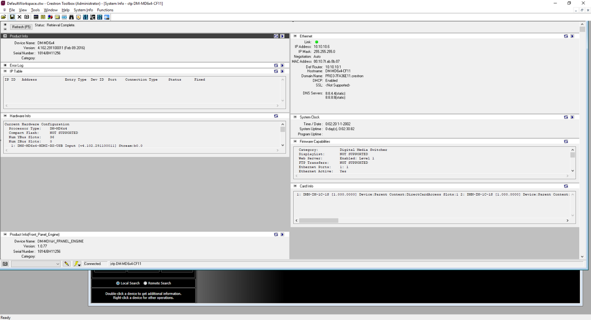 Crestron DM-MD6X4 DigitalMedia DM Media Distribution Center HD Matrix Switcher