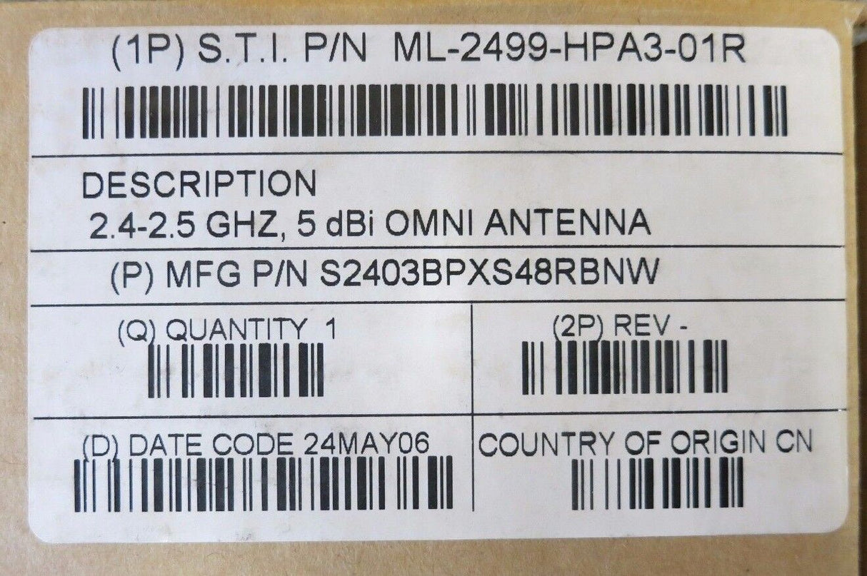 Motorola Symbol ML-2499-HPA3-01R NewWireless Omini Anntenna 2.4GHz 5dBi