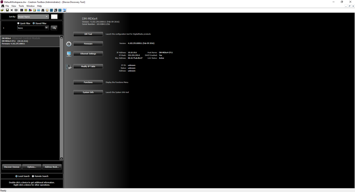 Crestron DM-MD6X4 DigitalMedia DM Media Distribution Center HD Matrix Switcher